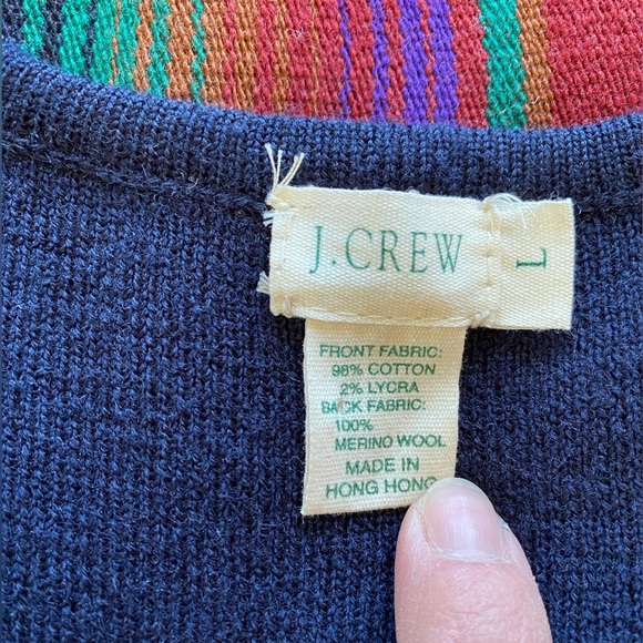 J. Crew Velvet Royal Blue Zip up Vest. Merino Wool Back. Like New. Size Large. - Picture 7 of 7